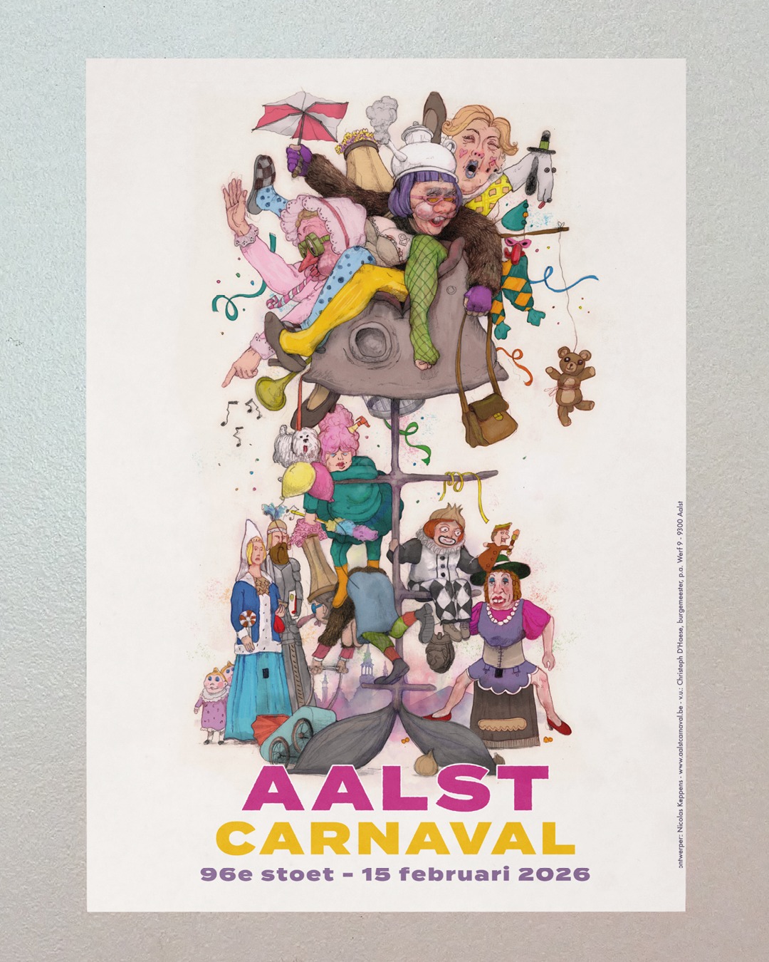 Aalst Carnaval 2026 Affiche - Ontworpen door Nicolas Keppens
